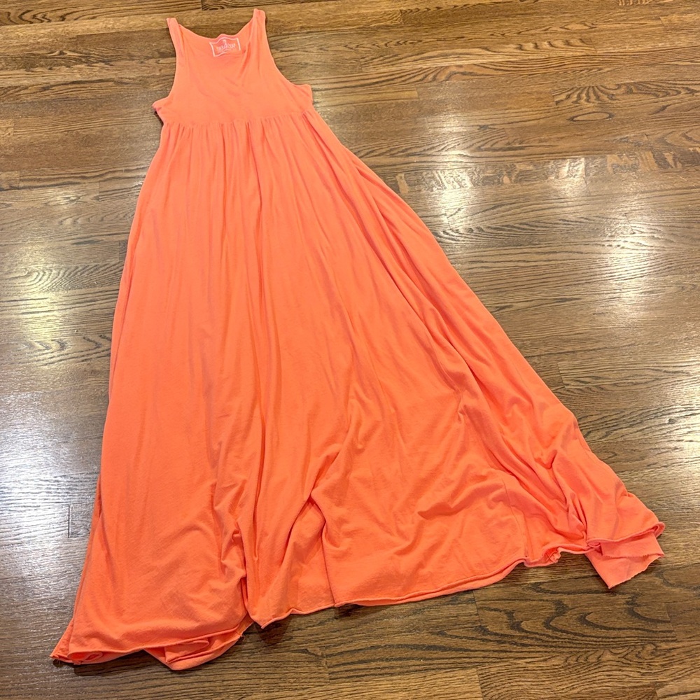 Island Company Sleeveless Coral Maxi Dress - Women's Flowing Summer Dress, M